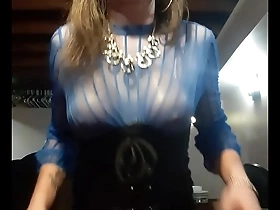 Sissy jade cumming in a corset dress
