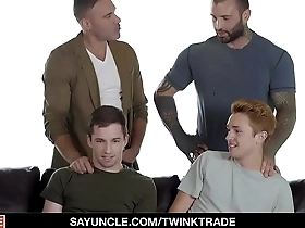 Best friends fuck each other's stepsons - twink trade
