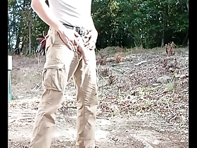 Outdoor big dick pissing in the sun