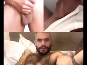 Cumming on a live with friends