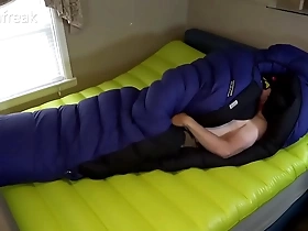Short version humping overfilled feathered friends sleepingbag with cum covered finish